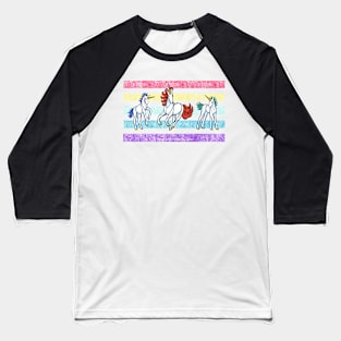 Rainbow Unicorn Trio — Dancing Uniquorns Illustration series Baseball T-Shirt